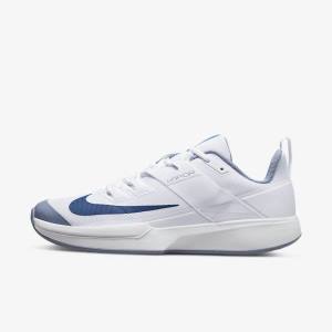 Nike NikeCourt Vapor Lite Hard Court Muške Tenisice Za Tenis Bijele Tamnoplave | NK591VNG