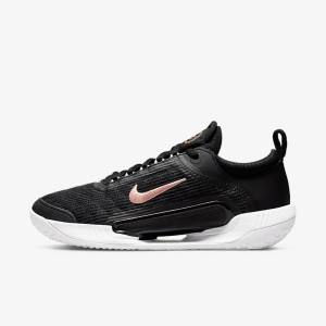 Nike NikeCourt Zoom NXT Hard Court Ženske Tenisice Za Tenis Crne Bijele Metalne Crvene Smeđe | NK815QWU