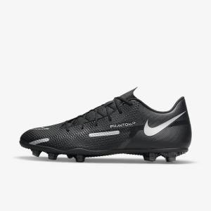 Nike Phantom GT2 Club MG Multi-Ground Ženske Tenisice Za Nogomet Crne Tamno Sive Metalne Srebrne | NK273LFX