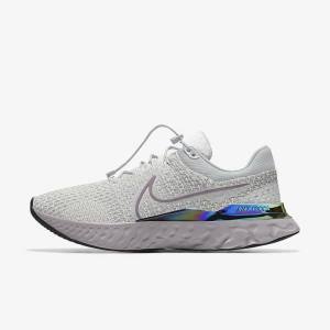 Nike React Infinity Run 3 By You Custom Road Muške Tenisice Za Trčanje Sive Platine Sive | NK716SQT