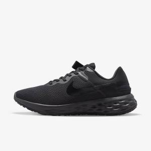 Nike Revolution 6 FlyEase Next Nature Easy On-Off Road Muške Tenisice Za Trčanje Crne Tamno Sive | NK952MZH