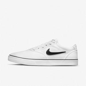 Nike SB Chron 2 Canvas Muške Skate Tenisice Bijele Crne | NK420LGU