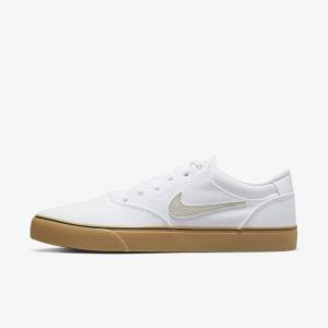 Nike SB Chron 2 Canvas Muške Skate Tenisice Bijele Svijetlo Smeđe Svijetlo Bež | NK487JCT