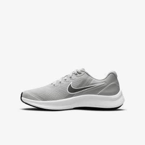 Nike Star Runner 3 Older Road Dječje Tenisice Za Trčanje Svijetlo Sive Crne | NK728WSB