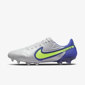 Nike Tiempo Legend 9 Elite FG Firm-Ground Ženske Tenisice Za Nogomet Sive Plave | NK103TLF