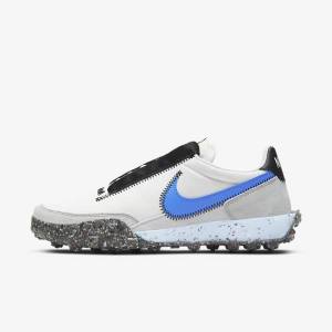 Nike Waffle Racer Crater Ženske Tenisice Bijele Crne Plave | NK861PDC