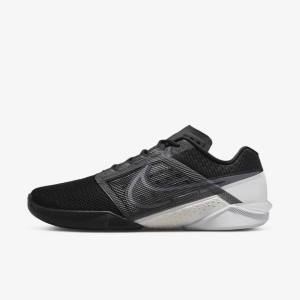 Nike Zoom Metcon Turbo 2 Muške Tenisice Za Trening Crne Bijele Tamno Sive Metalne Sive | NK896TBY